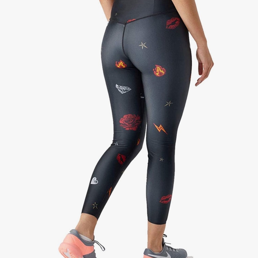 NWT Nike Power Pocket Lux Leggings | Black w/ Red & Silver | Size M | Mid-Rise - Picture 2 of 6